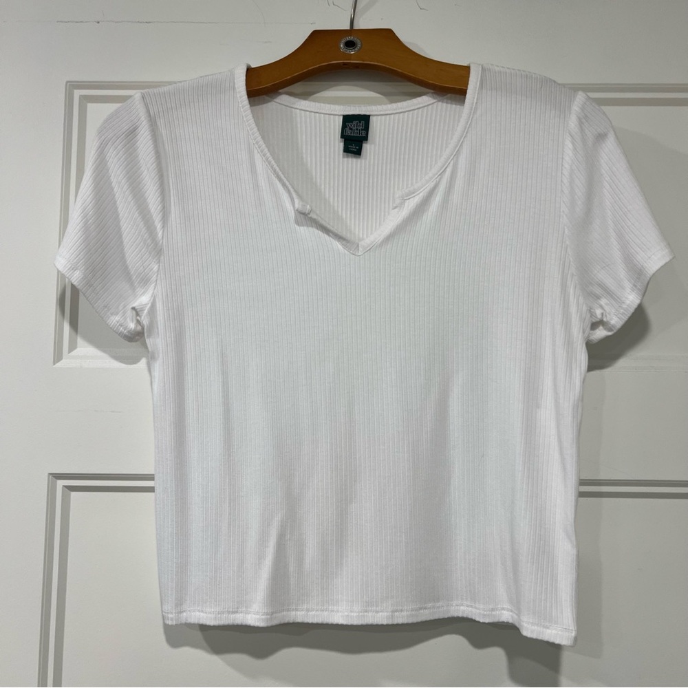 Wild Fable Ribbed Cropped Babydoll T-Shirt